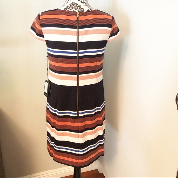 Adrianna Papell Striped Knit Sheath Dress NWT Sz-4 - Picture 2 of 4
